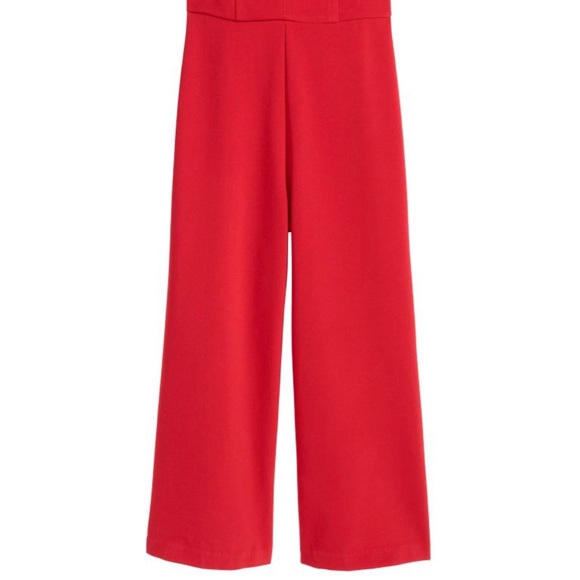 H&M Red Off the Shoulder Jumpsuit, Size 10 - Picture 3 of 8